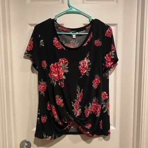 Candie’s black and rose women’s shirt